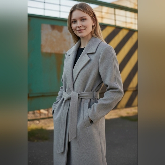 Vero Moda Jackets & Blazers - Vero Moda Women's Wool Light Grey Trench Coat.